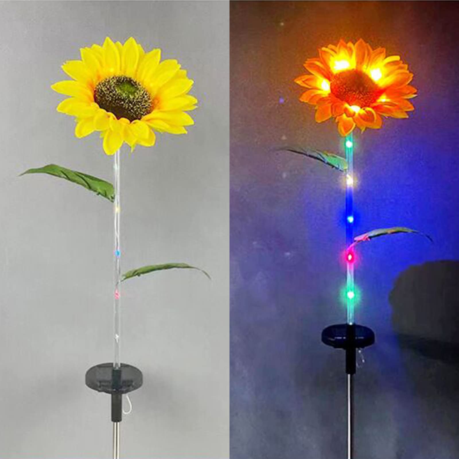 Solar Powered Sunflower Lights Outdoor - 1 Pack Waterproof IP65 LED Garden Decor for Patio, Porch, Yard & Pathway Lighting | Romantic Ambiance, Landscape Decoration, Wedding & Party Decor