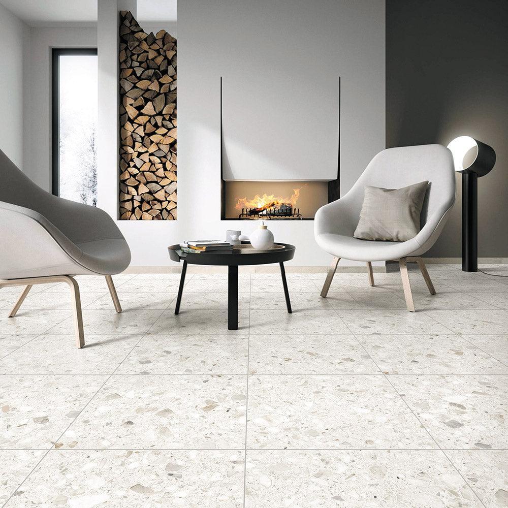 Premium 600x600 Matt Terrazzo Porcelain Tile - Roma Esplanade Collection | Durable Flooring for Kitchens, Bathrooms & Commercial Spaces