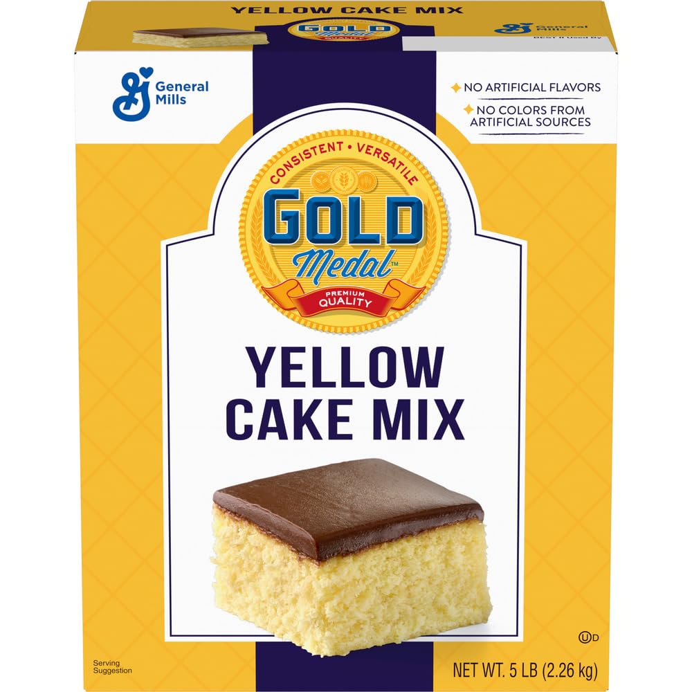 Gold Medal Yellow Cake Mix - 5 Lb Box (Pack of 6) | Premium Baking Mix for Birthday Cakes, Cupcakes & Desserts | Perfect for Home Bakers & Professional Chefs