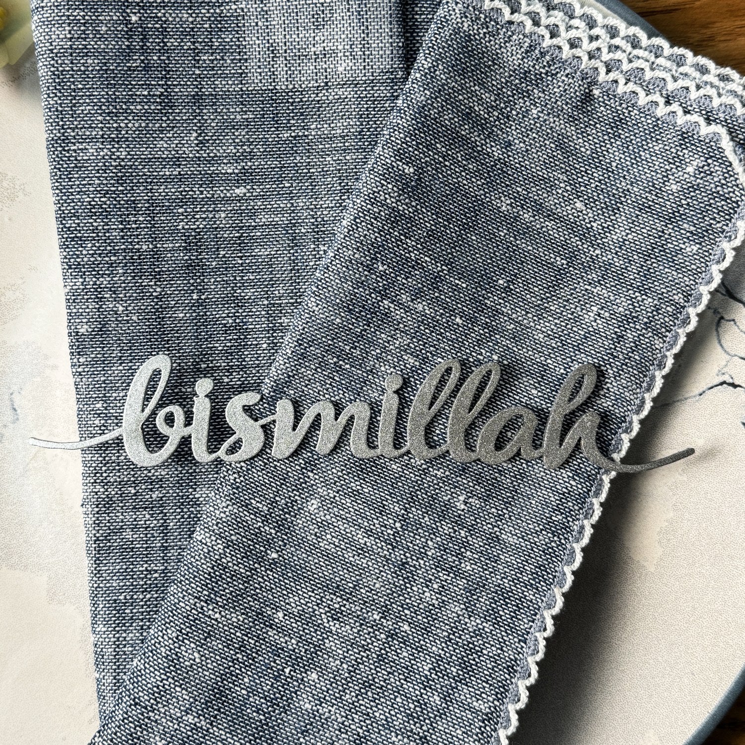 Bismillah Metal Napkin Holder - Elegant Iftar & Eid Dinner Table Decor for Ramadan & Islamic Celebrations - Perfect for Holiday Dining, Party Centerpieces & Home Decoration