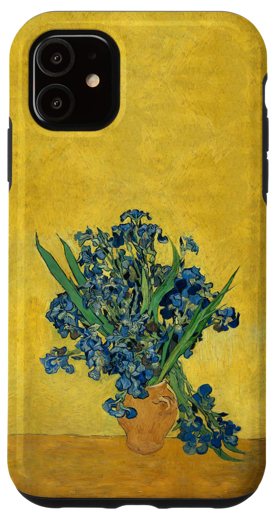 iPhone 11 Case with Irises in Vase Modern Art Design - Protective Phone Cover for Women & Men - Perfect for Home Decor, Office & Gift Giving