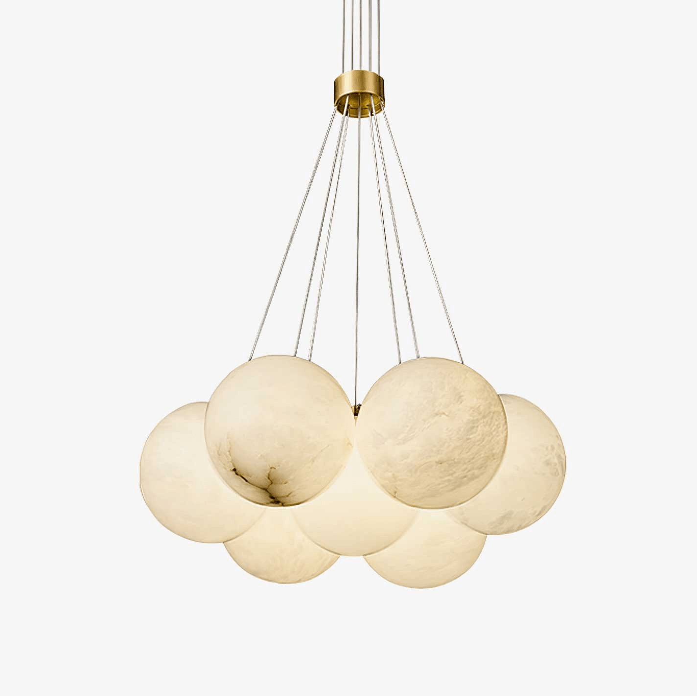Elegant Alabaster Crystal Ball Chandelier - Modern Ceiling Light Fixture for Dining Room, Bedroom & Living Room Decor