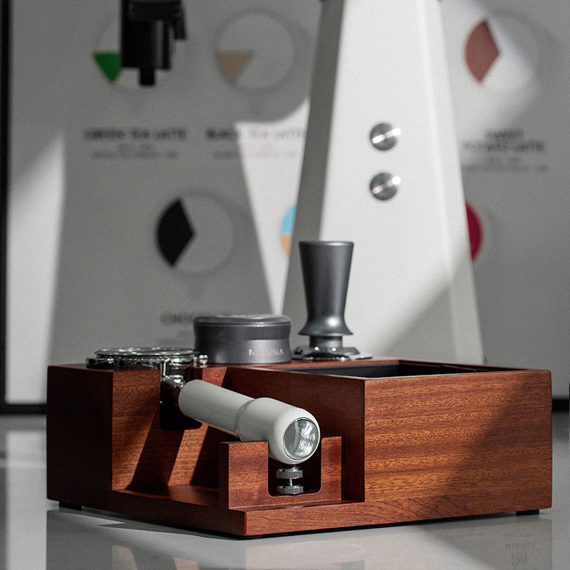 Professional Espresso Tamping Station with Built-in Knock Box - Barista Coffee Accessories for Home & Commercial Use - Perfect for Espresso Preparation & Coffee Grounds Disposal