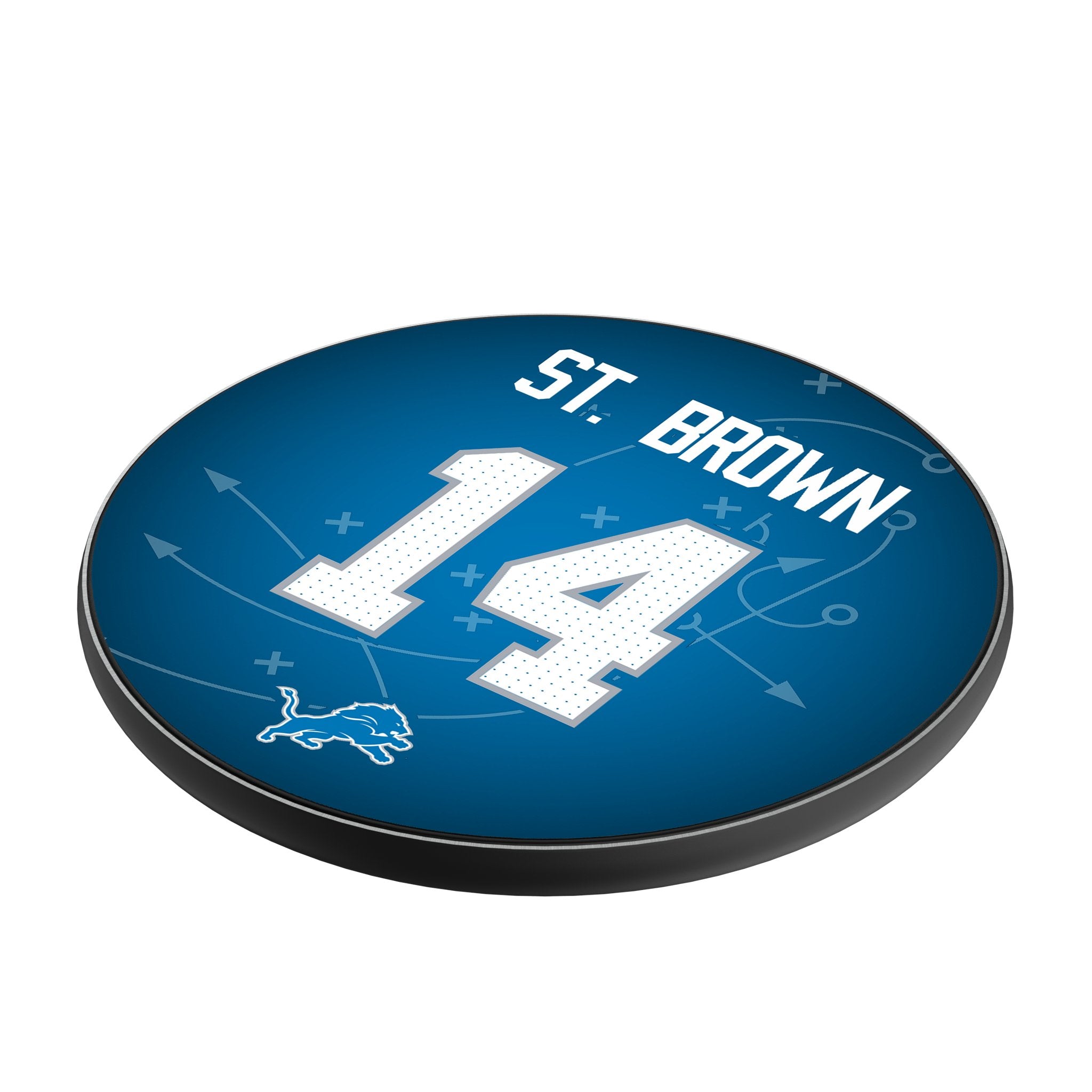 Amon Ra St. Brown Detroit Lions NFL Wireless Charger 15W Fast Charging Pad for iPhone & Android - Perfect for Home, Office & Game Day Accessories