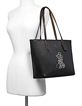 Coach Disney X Minnie Mouse City Zip Top Tote Bag for Women - Stylish Crossbody Handbag for Work, Travel & Daily Use