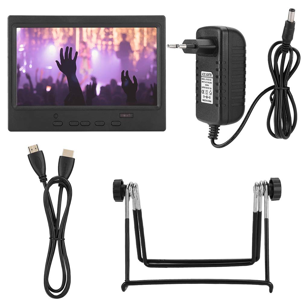 7 Inch Portable HD Monitor with 1024x600 Resolution, HDMI/VGA/AV Input for Raspberry Pi - Multifunction Display for Gaming, Coding & DIY Projects (US)