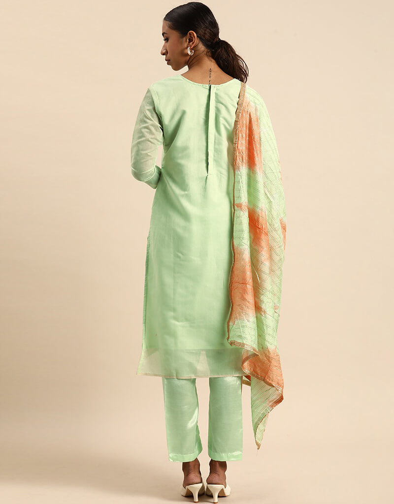 Beryl Green Silk Blend Suit Pants for Women - Elegant Formal Trousers for Office, Business & Special Occasions