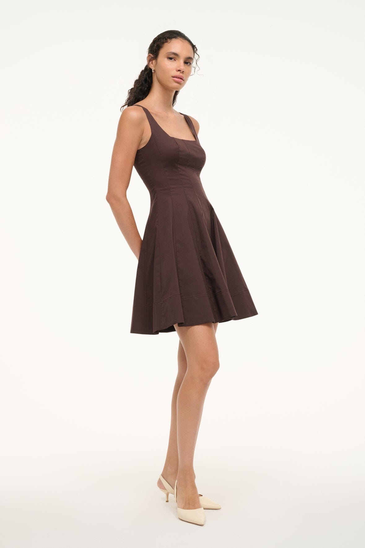 Mini Wells Dress | Earth Tone Floral Print Casual Summer Dress for Women | Perfect for Beach, Picnic, and Outdoor Activities