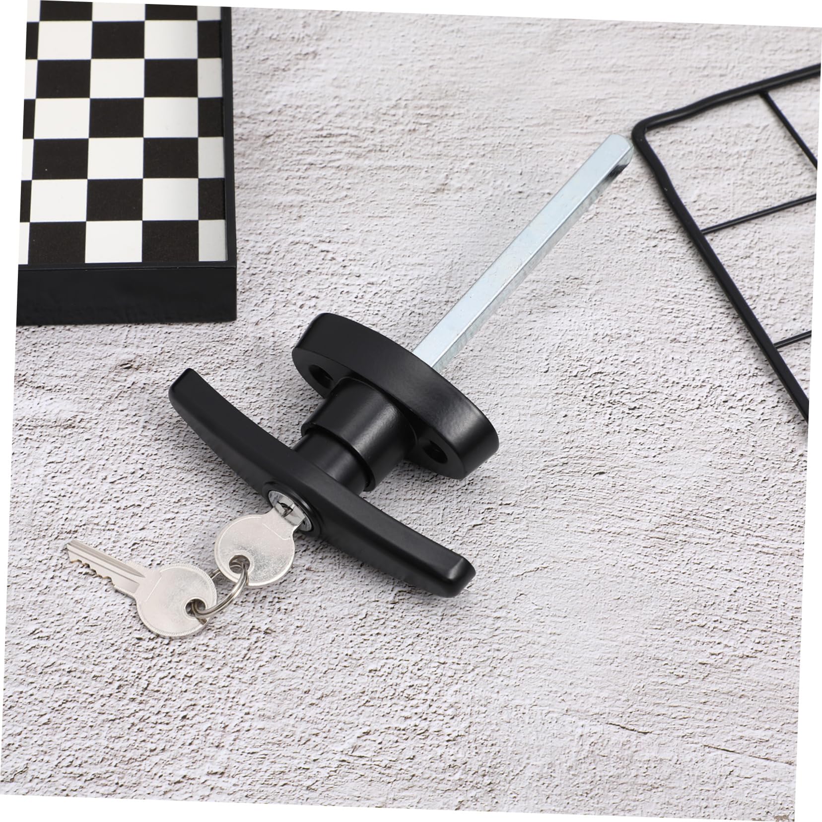 DOITOOL 1PC Black Shed Door T-Handle Lock Kit - Heavy Duty Barn Gate Hardware for Sheds, Garages & Outdoor Storage - Secure Your Backyard, Workshop & Farm Buildings