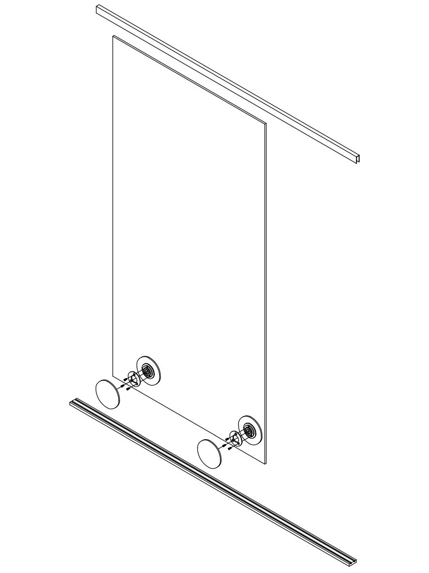 Astec Fitting B.400 Sliding Door Hardware Kit - Smooth Gliding Barn Door Track System for Home & Office - Perfect for Bedrooms, Closets, and Room Dividers