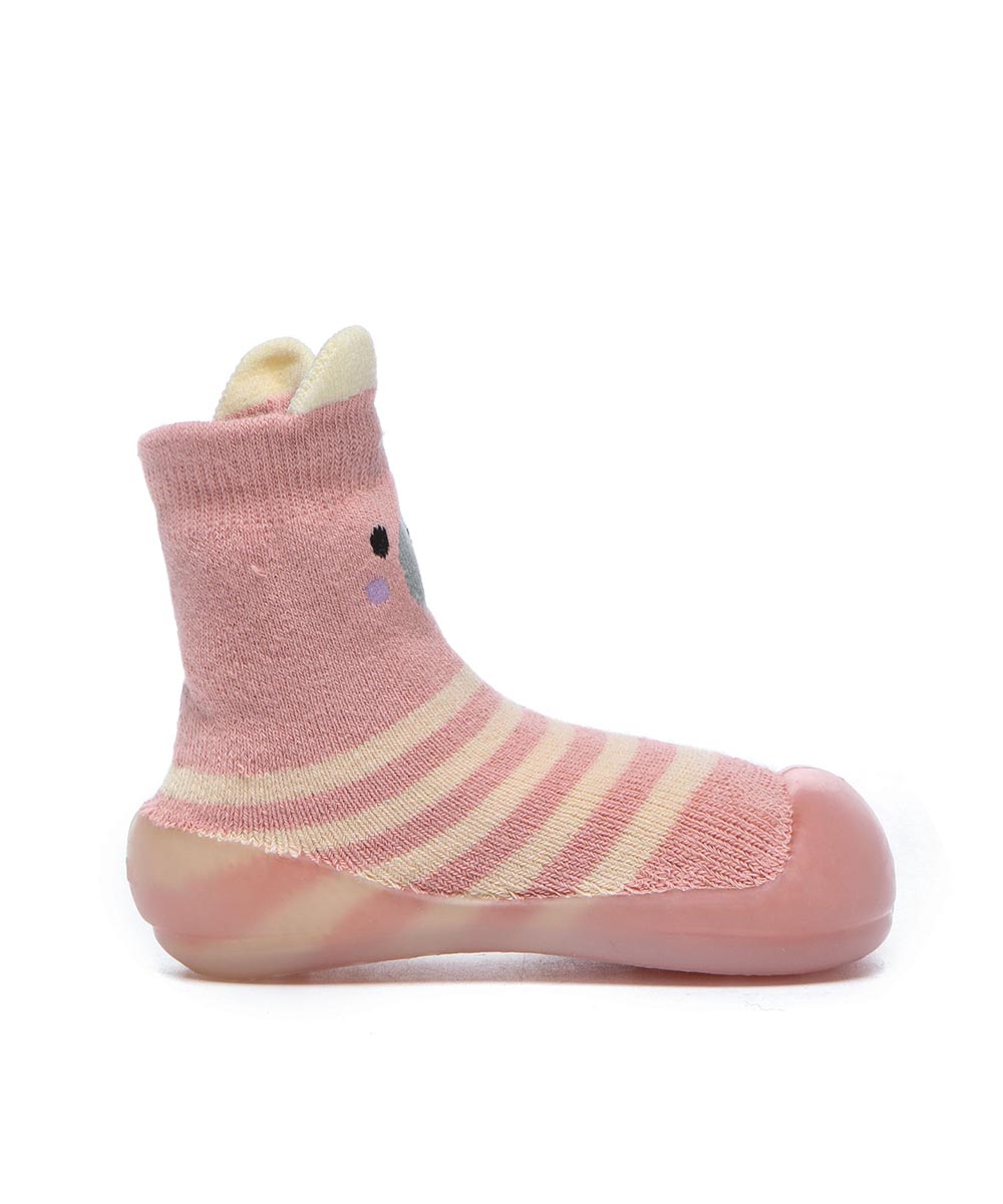 Non-Slip Baby Walking Sock Booties with Grips - Soft Cotton Infant Slippers for First Steps & Indoor Play - Perfect for Crawling, Learning to Walk & Cold Floors