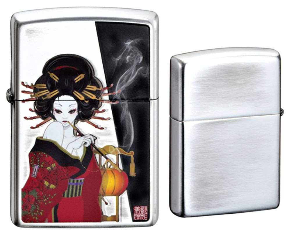 Zippo Japanese Style 2020 KISERU & Woman Lighter 70662 - Vintage Windproof Lighter for Collectors, Smokers & Outdoor Enthusiasts