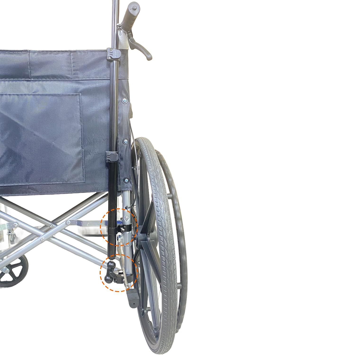 Portable IV Pole for Wheelchair - Collapsible IV Stand with 4 Hooks for Nursing, Clinic, Home Care & Travel | Wheelchair IV Holder for Beds & Mobility Use