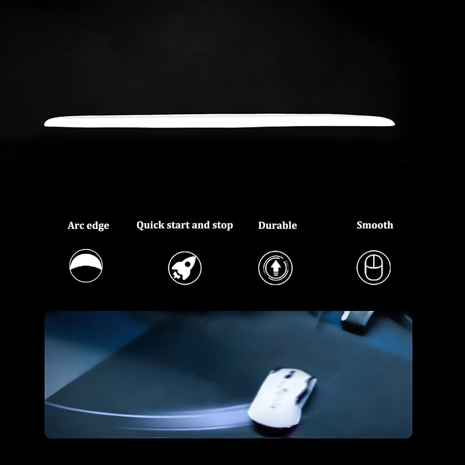 Logitech G903 Mouse Feet Replacement - 0.8mm Thick Smooth Glide PTFE Skates with Rounded Curved Edges for Gaming (White) | Perfect for FPS, MOBA and Esports Gaming