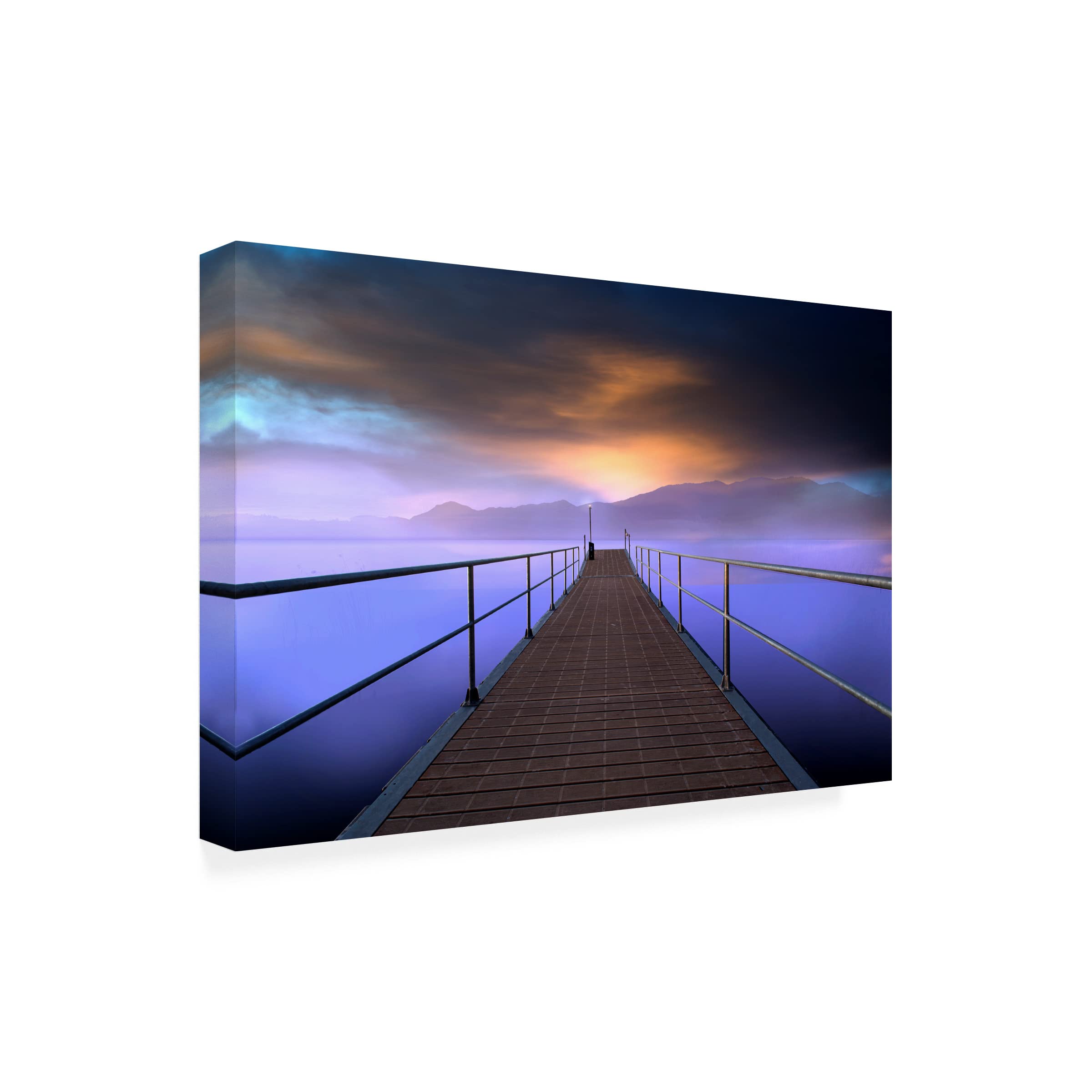 Luca's 'Pier At Sunset' Canvas Art Print - Handmade Wall Decor for Living Room, Bedroom & Office - Perfect for Home & Gifts