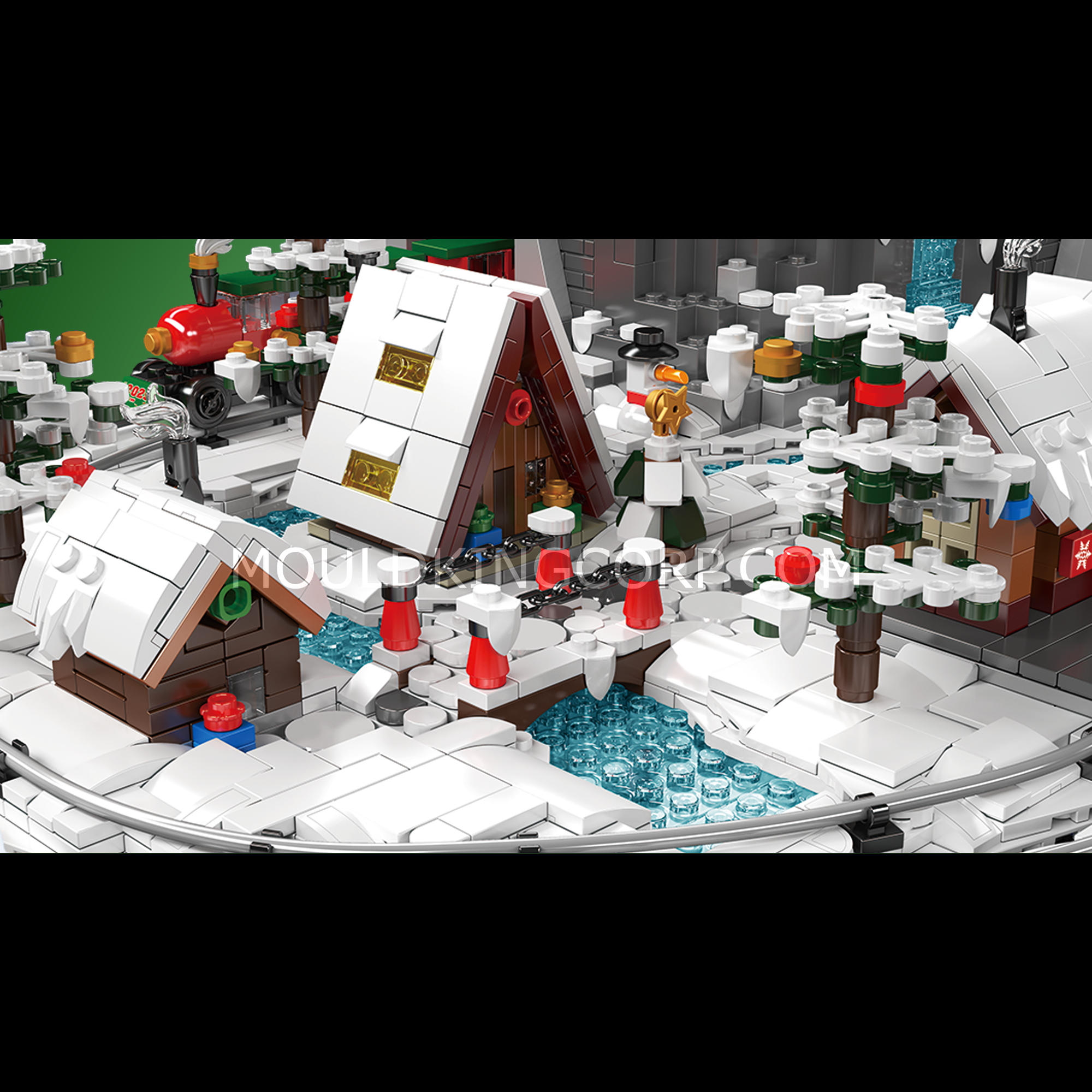 Mould King 12029 Christmas Train Wonderland Building Set - 4,232 Pieces Holiday Model Train Kit for Adults & Kids | Perfect for Christmas Decorations, Winter Village Displays & Train Enthusiasts