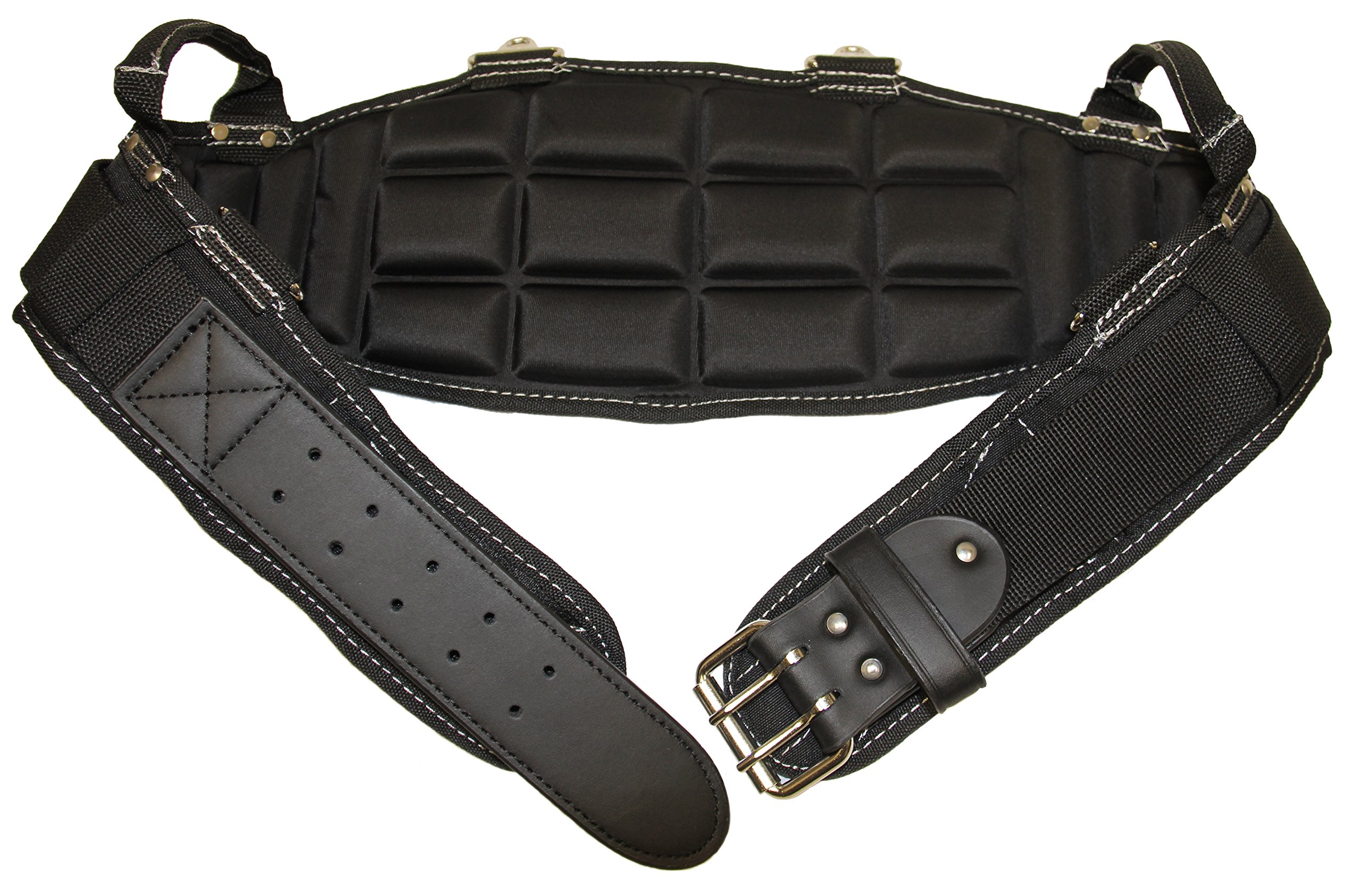 Gatorback Electricians Combo Deluxe Package - Ventilated Back Support Tool Belt with Suspenders, Drill Holster & Work Gloves (Small 26