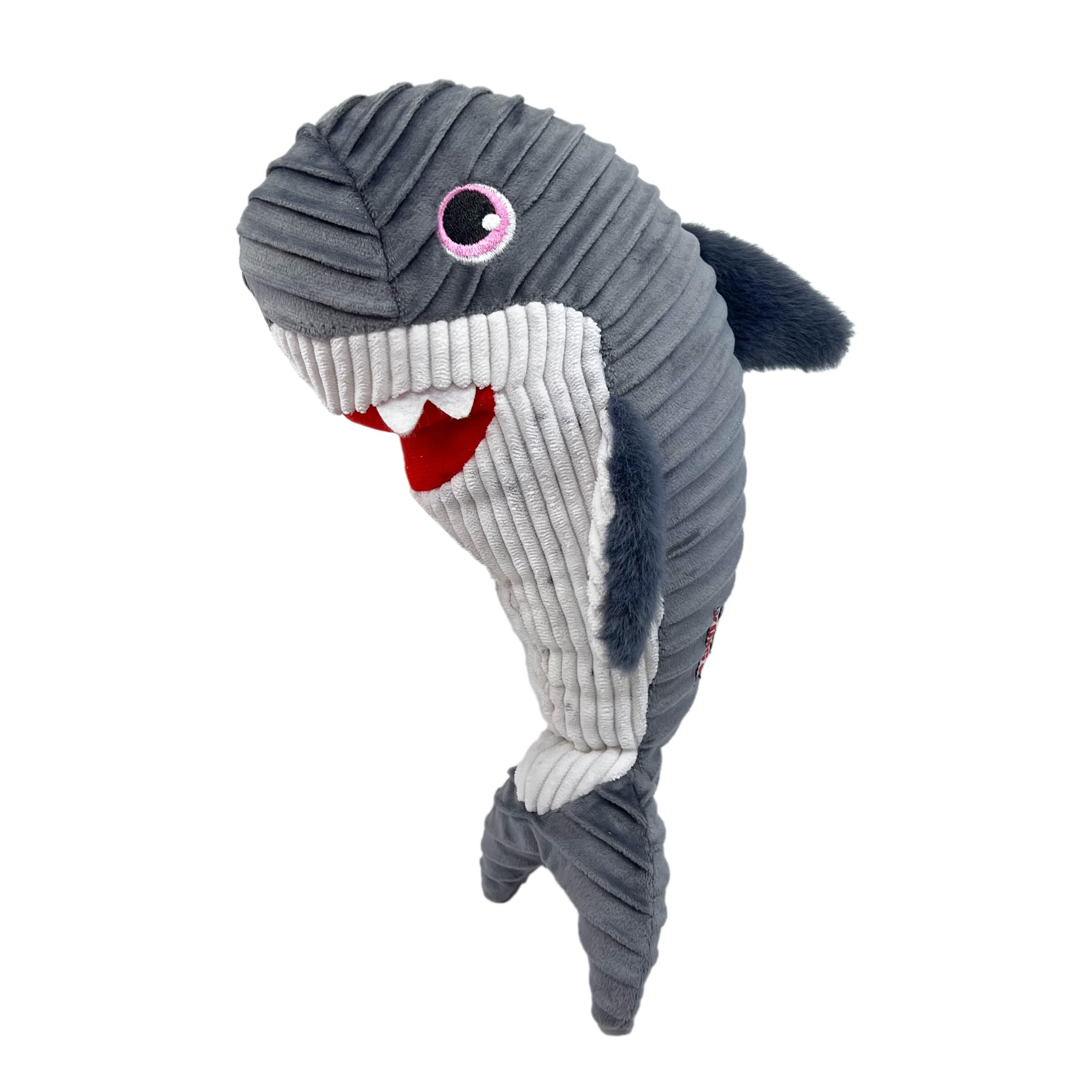 KONG Cuteseas Rufflez Soft Ridged Plush Dog Toy - Shark Design for Small & Medium Dogs | Interactive Chew Toy for Teething, Playtime & Cuddling