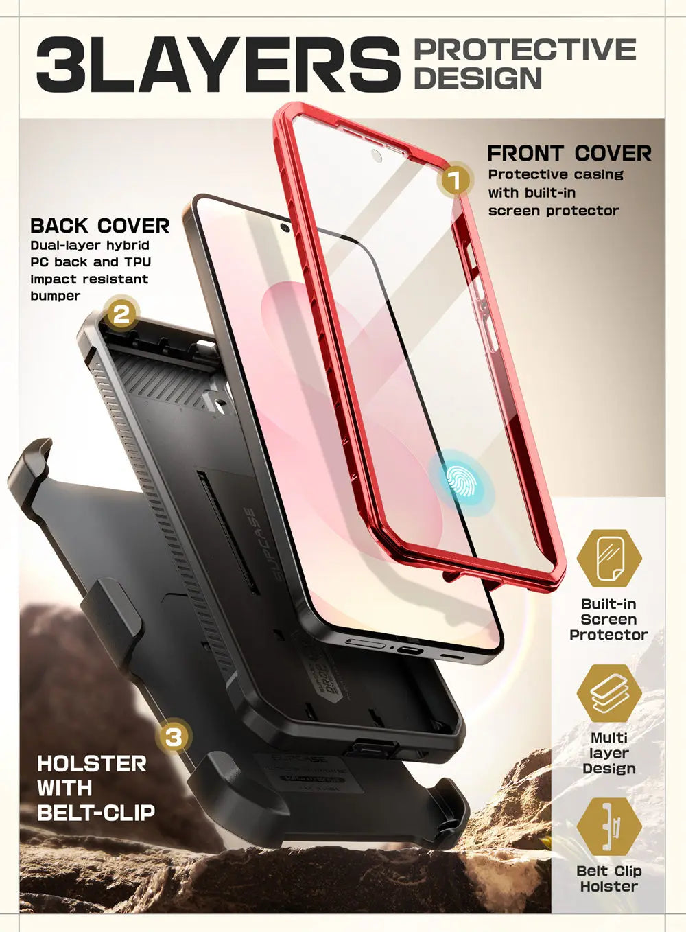 SUPCASE Galaxy S25 Plus UB Pro Military Grade Protective Case - Shockproof, Drop Proof Phone Cover for Outdoor, Work & Daily Use