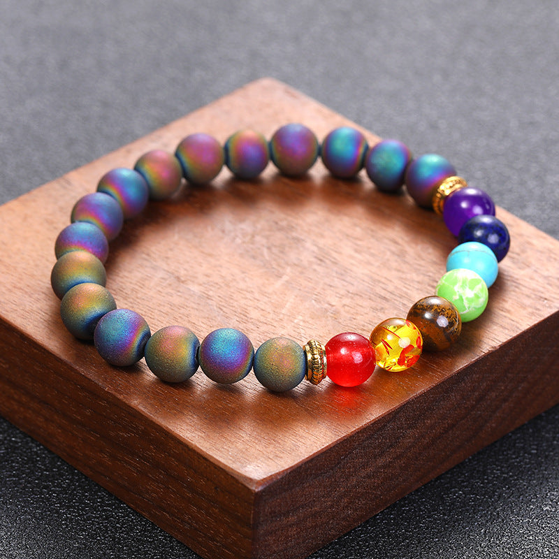 European and American Yoga Bracelet - 8mm Natural Agate Beaded Bracelet for Women, Handmade Boho Chic Jewelry - Perfect for Yoga, Meditation, and Everyday Wear - Amazon Cross-Border Fashion Accessory