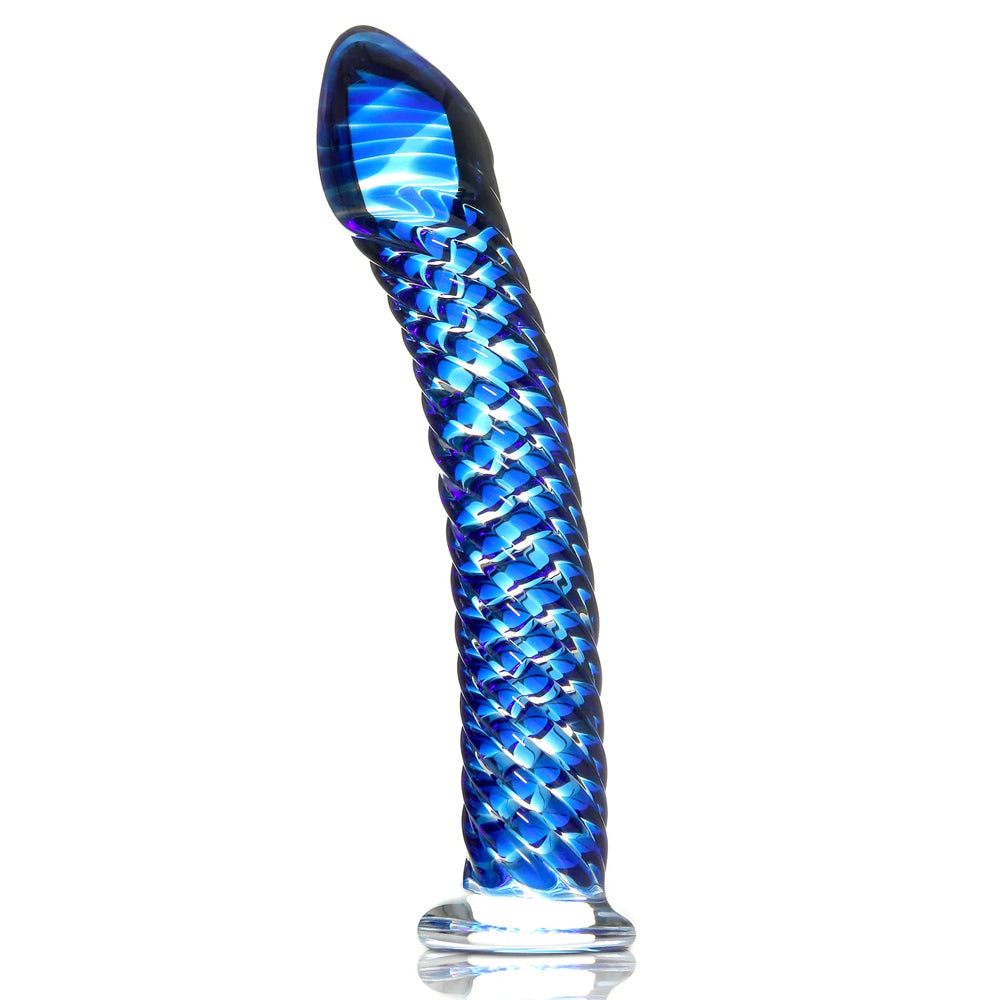 Icicles No. 29 Spiral Ribbed Glass Dildo - Adult Pleasure Toy for Women & Couples - Sensual Massage & Intimate Play - Perfect for Solo Use or Partnered Exploration