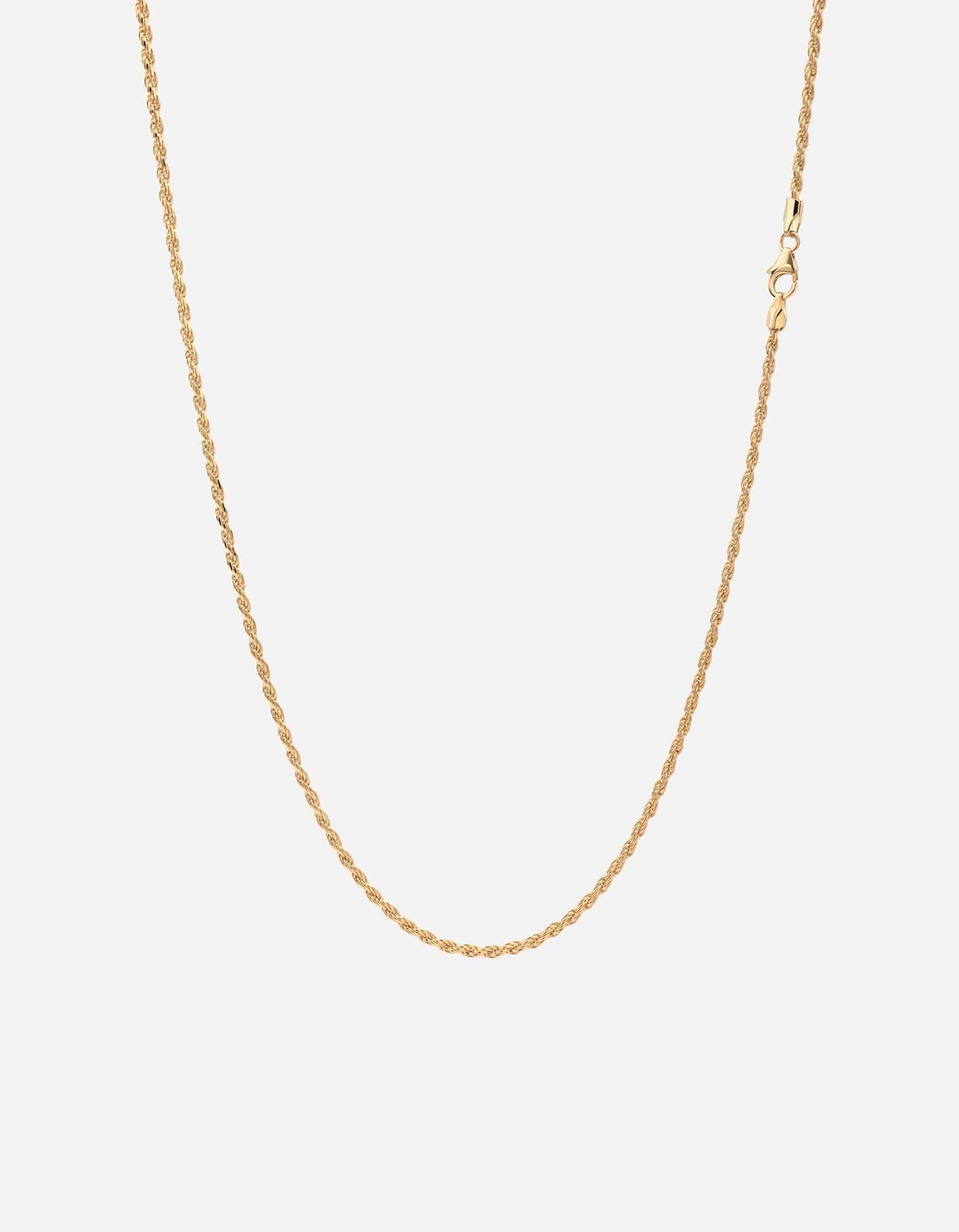 1.8mm Gold Vermeil Rope Chain Necklace for Women - Elegant Layering & Everyday Jewelry for Gifts & Special Occasions