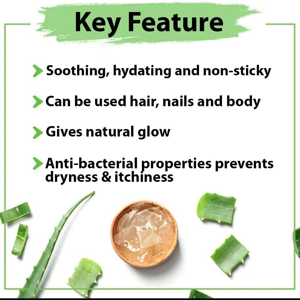 BEAUTYRELAY LONDON Aloe Vera Gel with Pure Aloe & Vitamin E - 200g Natural Face Gel for Skin Healing, Moisturizing & Sunburn Relief | Multi-Purpose Beauty Gel for Face, Body & Hair Care