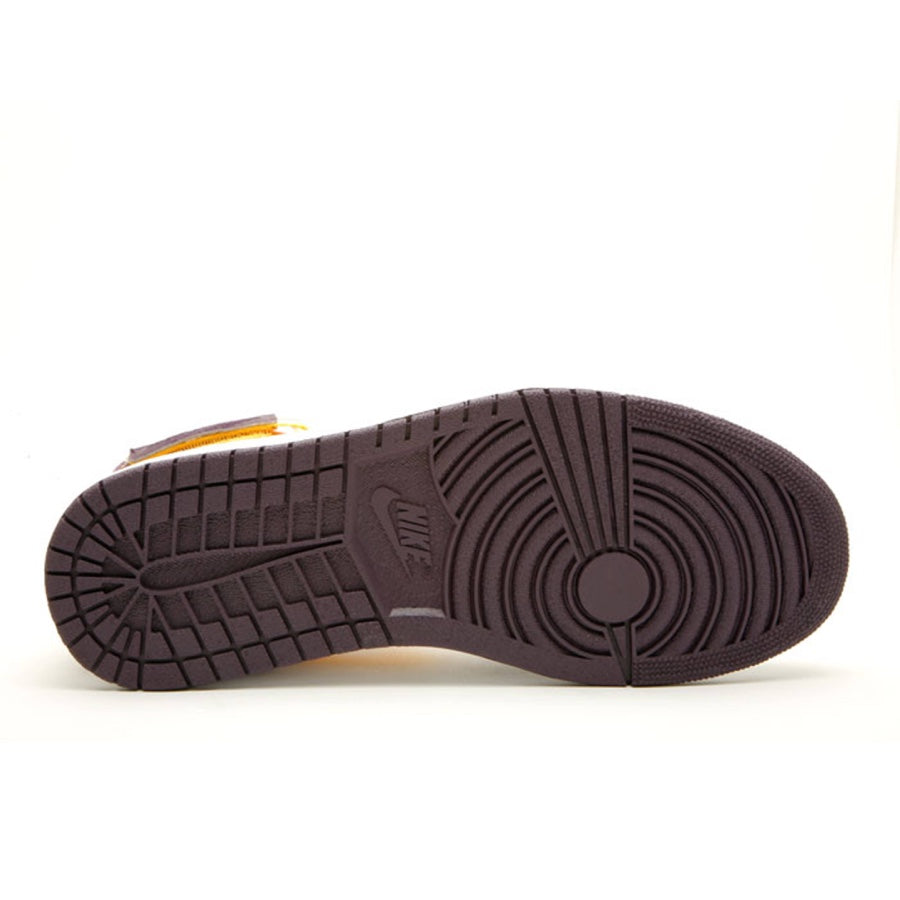 Air Jordan 1 Retro High Strap Basketball Shoes - Grand Purple & Varsity Maize Colorway | Stylish Sneakers for Men's Streetwear & Basketball Games