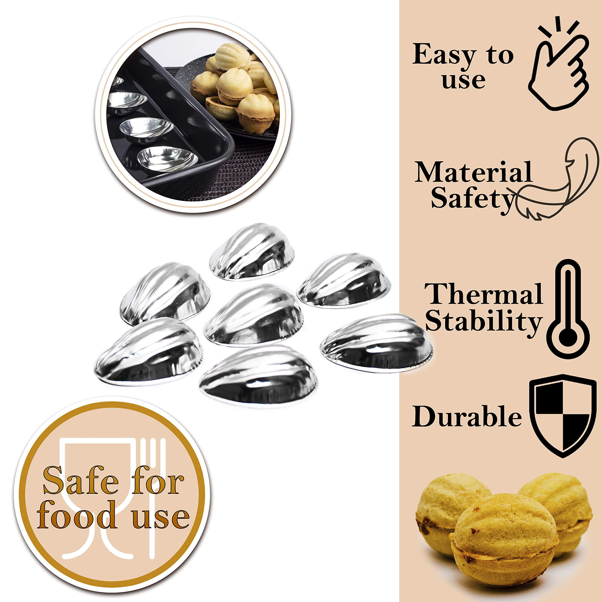LOVARE 30-Piece Oreshki Mold Maker Set - Metal Cookie Mold for Russian Sweet Nuts (Oreshnitsa) - Perfect for Baking Traditional Oreshki Cookies at Home, Parties & Holiday Treats
