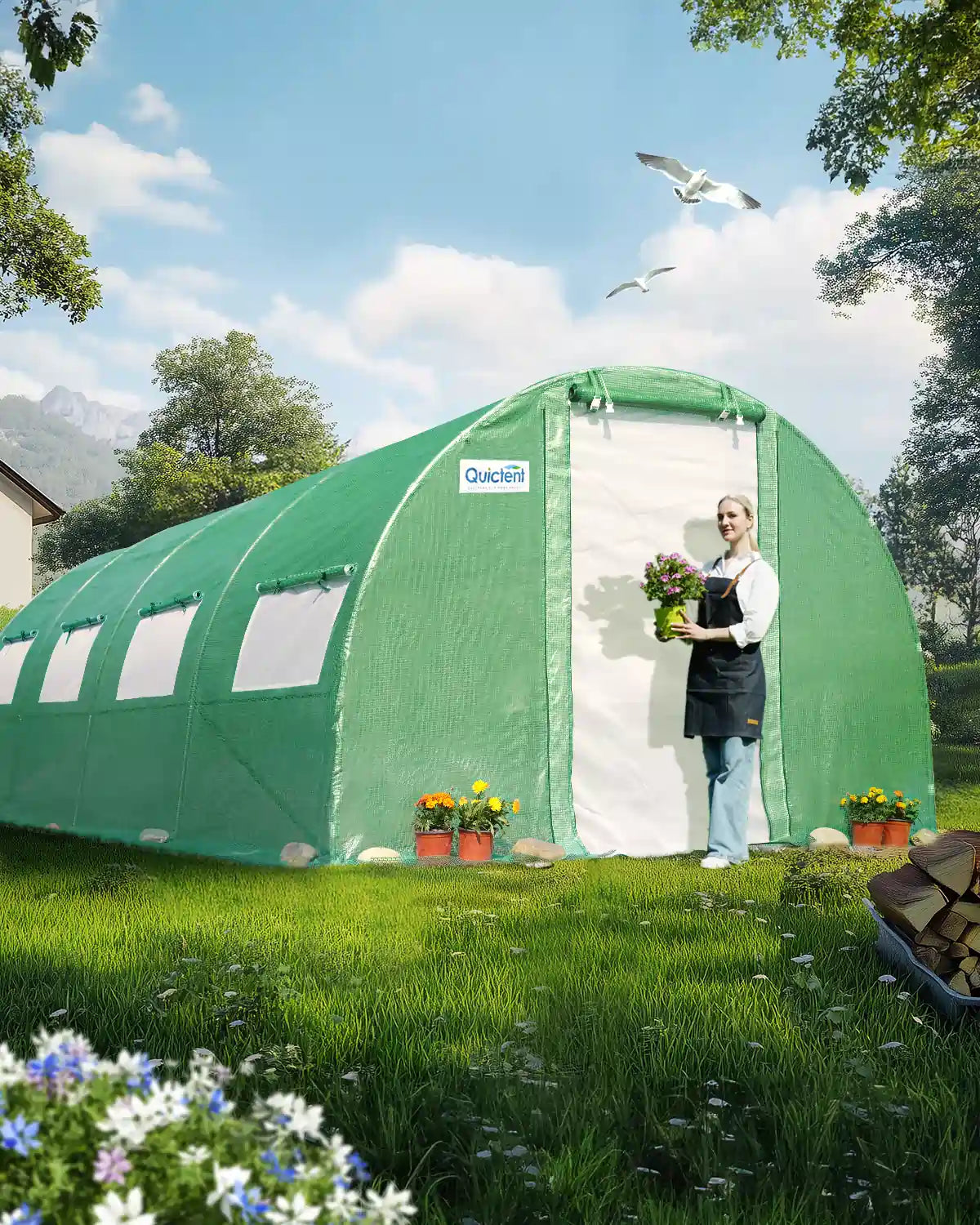 20' x 10' x 7' Heavy Duty Large Greenhouse Kit for Outdoor Gardening - Perfect for Growing Vegetables, Flowers & Plants All Year Round