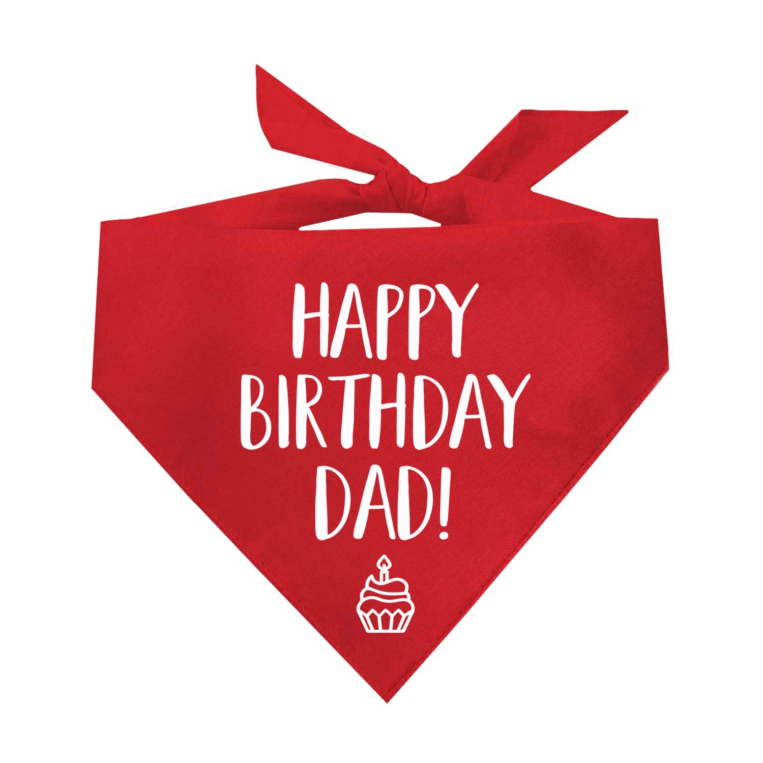 Happy Birthday Dad Dog Bandana - Red Adjustable Pet Bandana for Dogs (OS 171) - Perfect for Birthday Parties, Pet Photos & Special Occasions