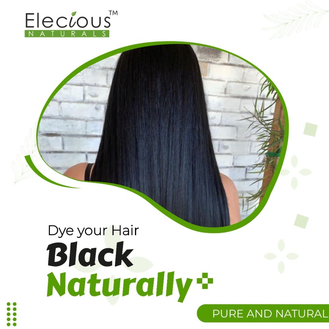 Elecious Naturals Indigo and Henna Powder for Black Hair - 200g Each, Total 400g | 100% Natural Hair Dye for Gray Coverage & Hair Coloring | Perfect for DIY Hair Treatments at Home