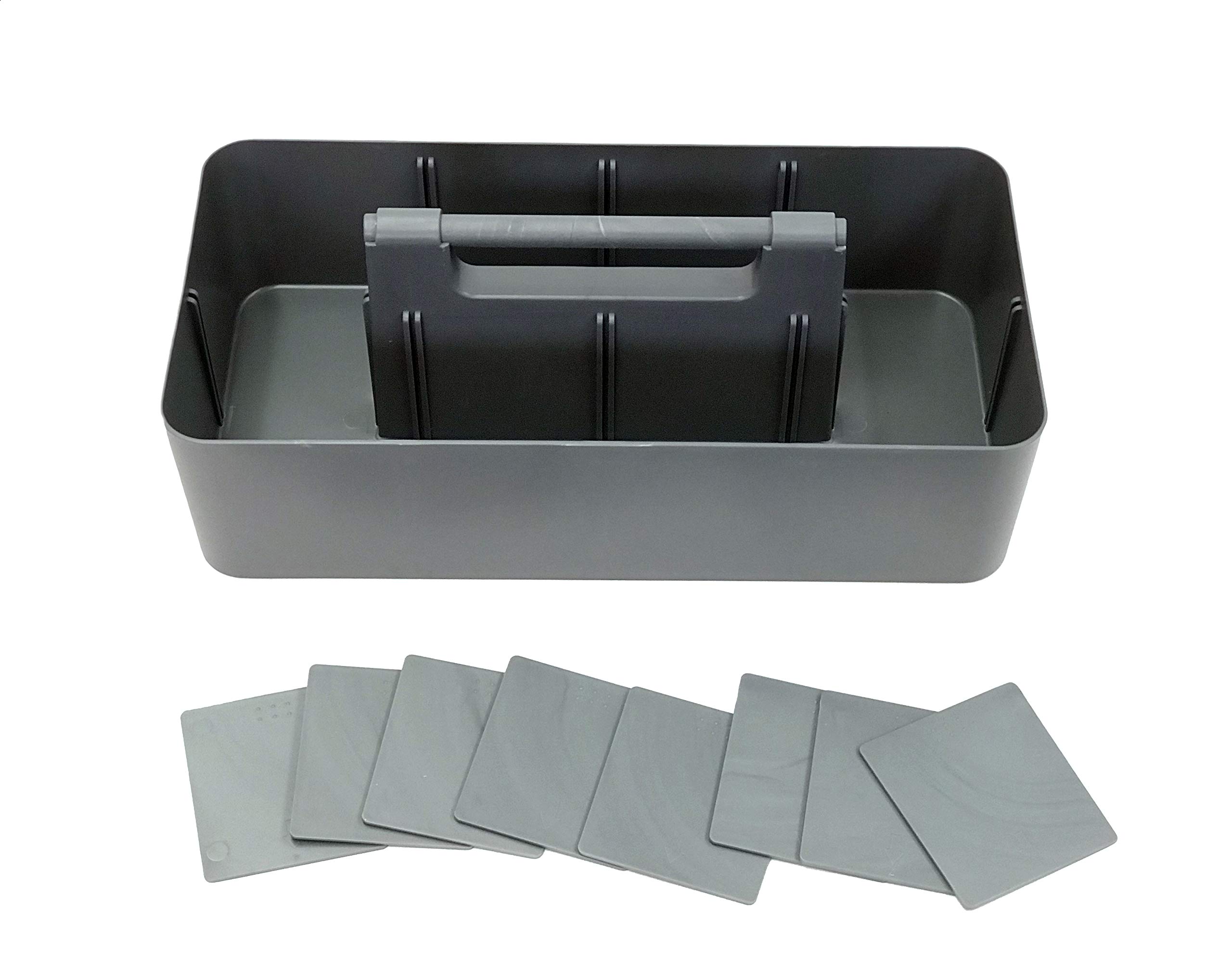 Portable Caddy Organizer with 8 Compartments & Handle - for School, Office & Business Supplies (3-Pack)
