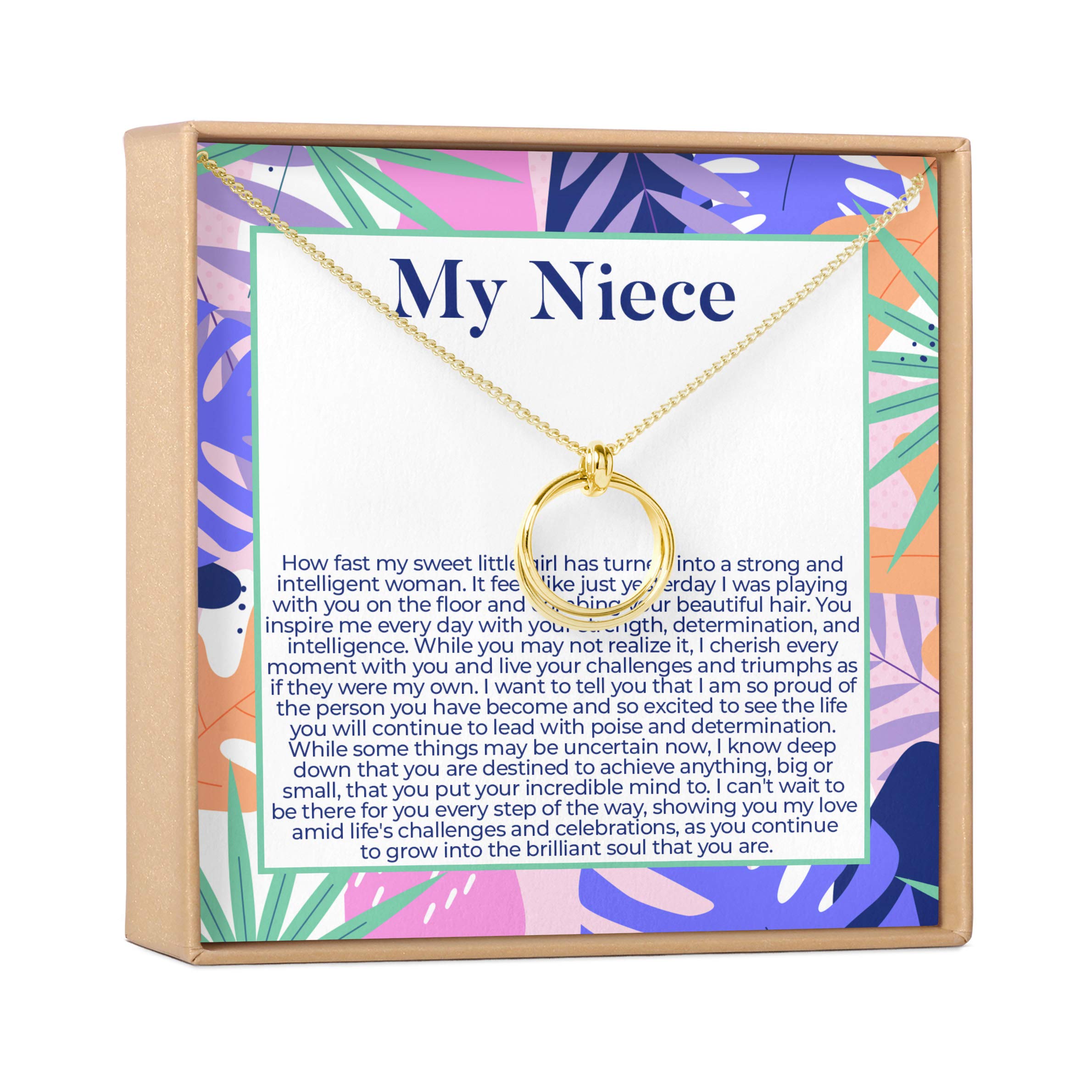 Heartfelt Niece Necklace Gift Set with Card - Perfect for Birthday, Christmas, Holidays & Special Occasions | Jewelry Gift for Girls, Teens & Women