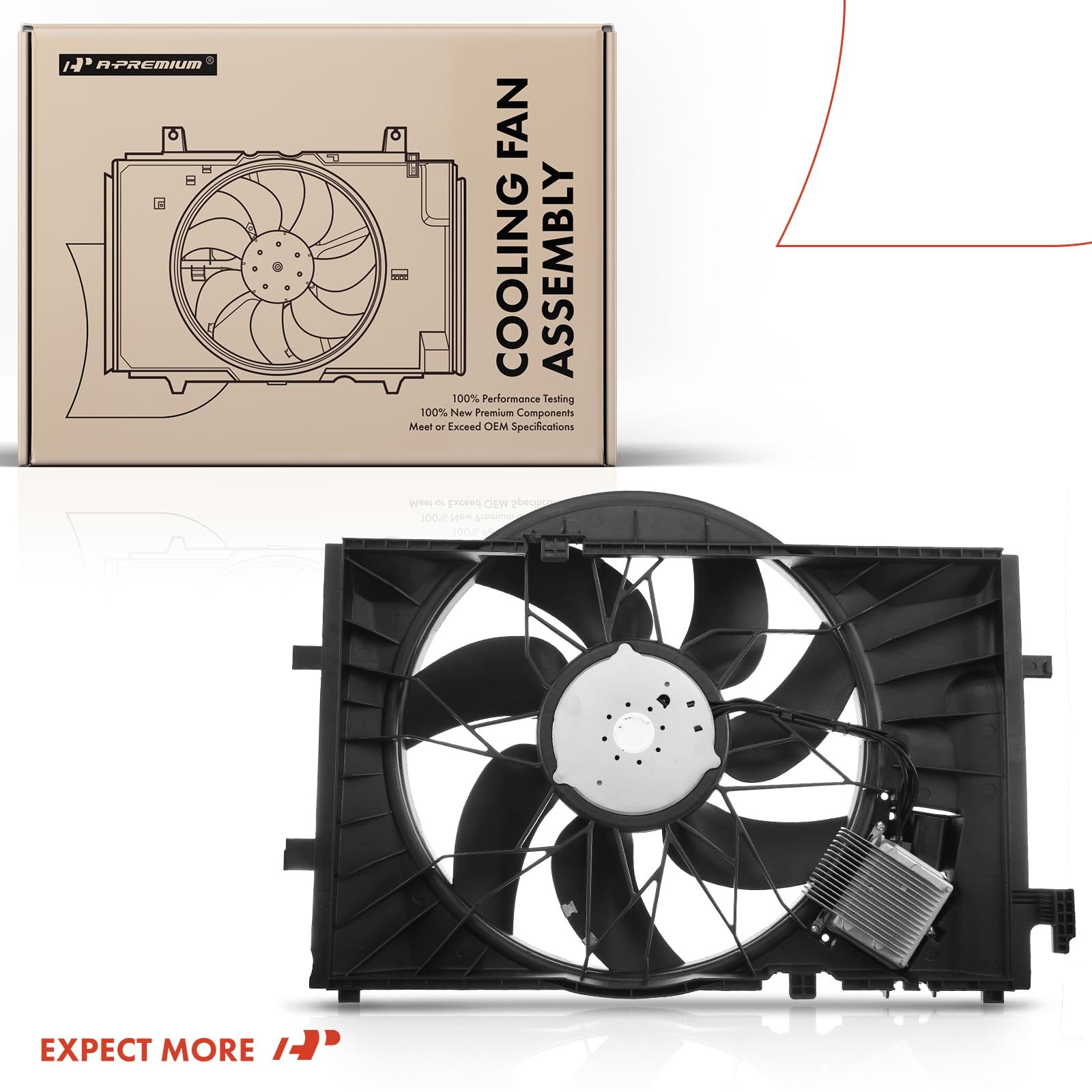 Premium Engine Radiator Cooling Fan Assembly for Mercedes-Benz C230 C240 C280 C32 AMG C320 C350 C55 AMG CLK320 (2001-2007 Models) - High Performance Replacement Part for Engine Cooling System - Perfect for Daily Commute & Summer Driving
