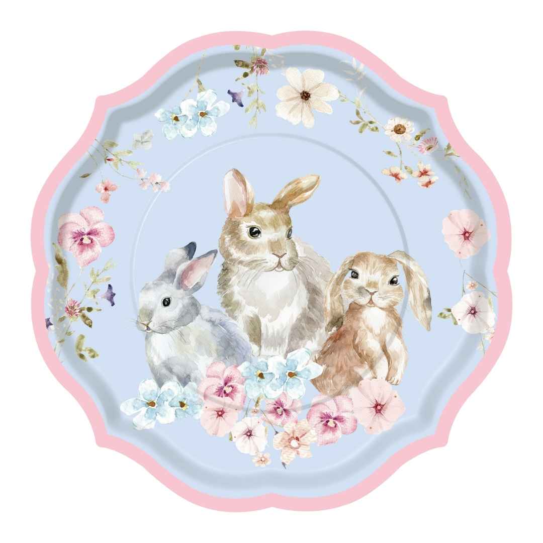 Easter Fields Salad Plates - Set of 16 - Colorful Spring Dinnerware for Easter Brunch, Party, and Holiday Gatherings