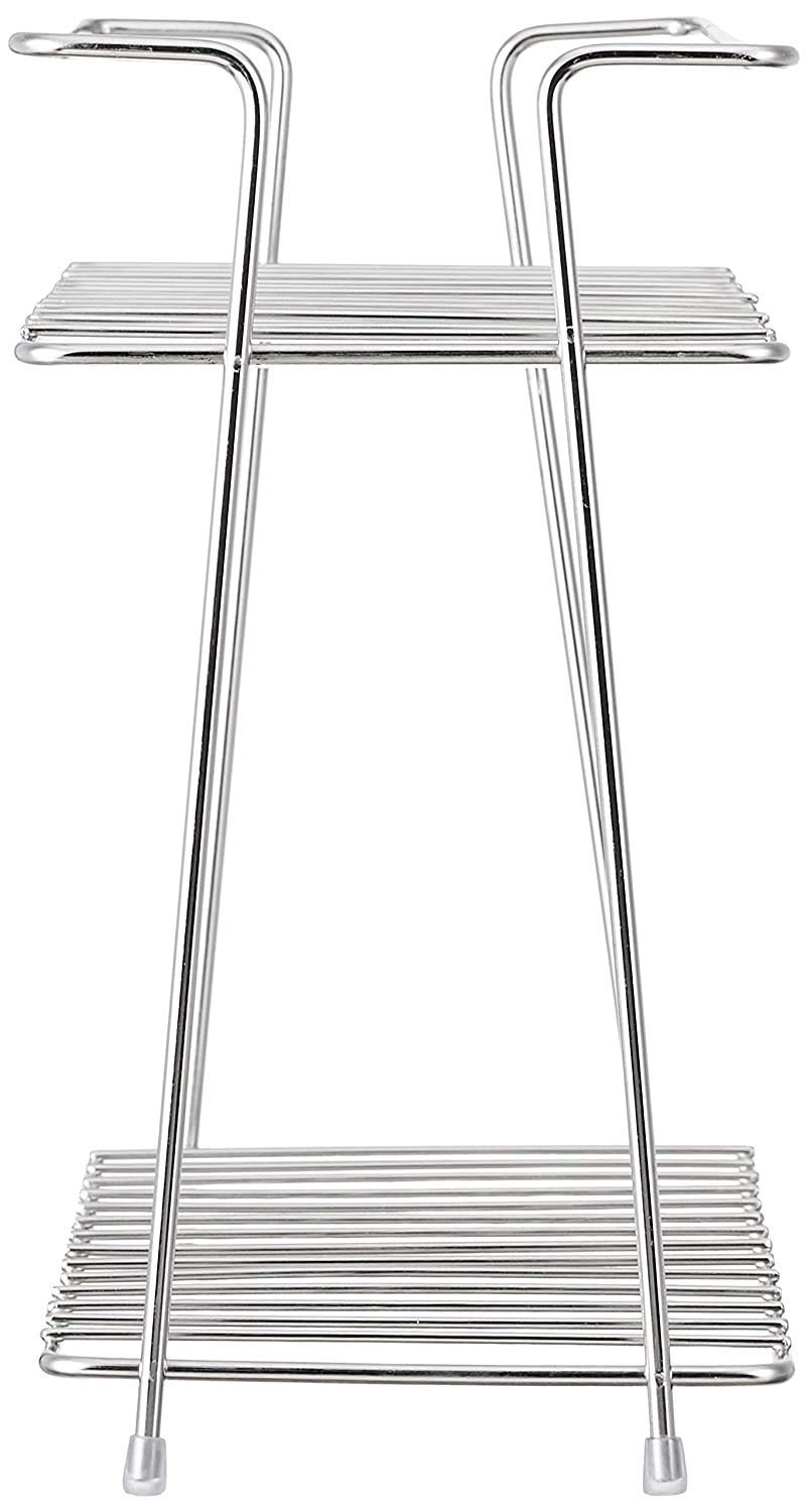 Cri8Hub 3-Pack Stainless Steel Kitchen Organizer - Space Saving Tiered Shelf Rack with Cup Holder for Countertop & Floor Mount | Perfect for Small Kitchens, Pantry Organization & Coffee Bar Setup
