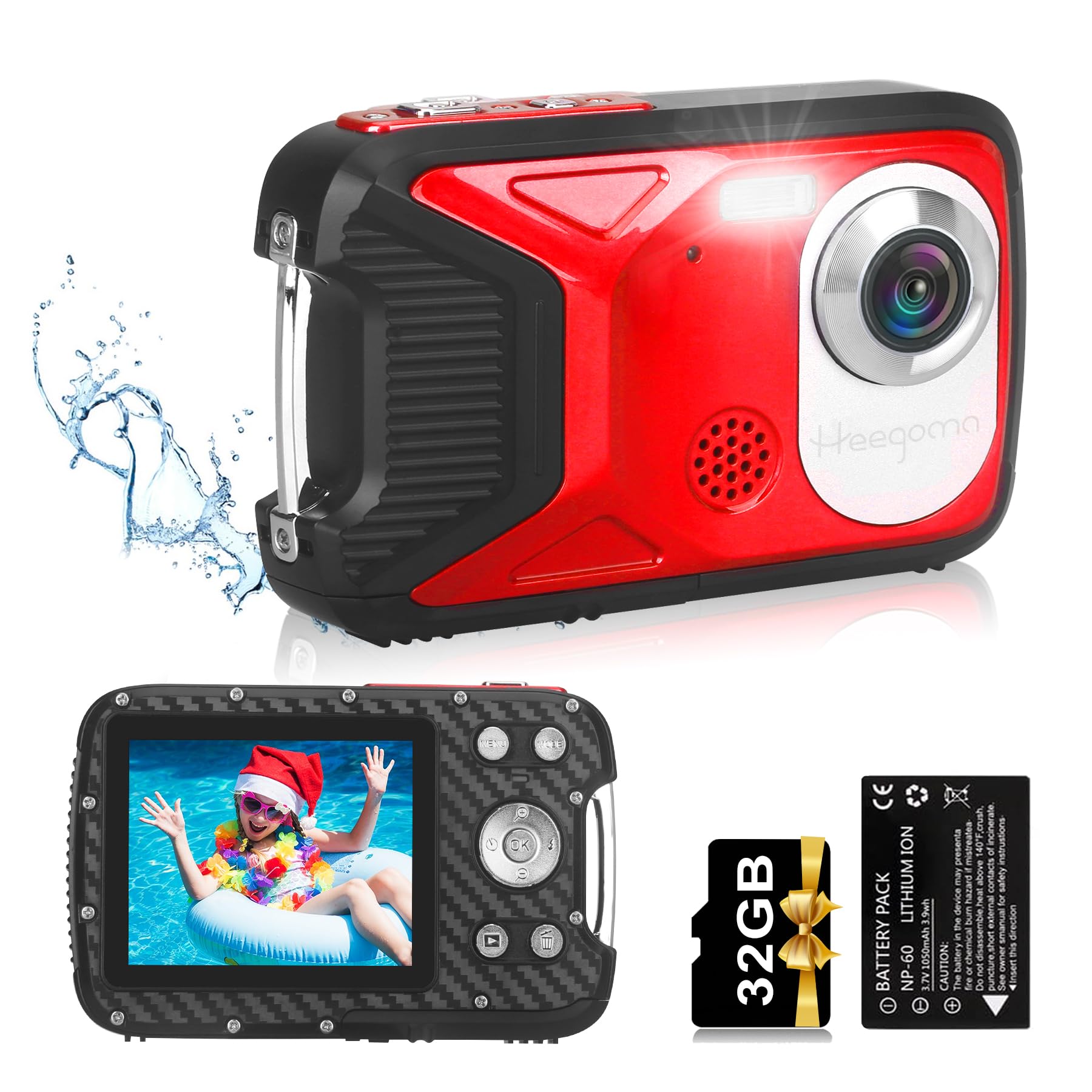 Waterproof Digital Camera 17FT Underwater - 30MP HD 1080P Video Camera with 2.8