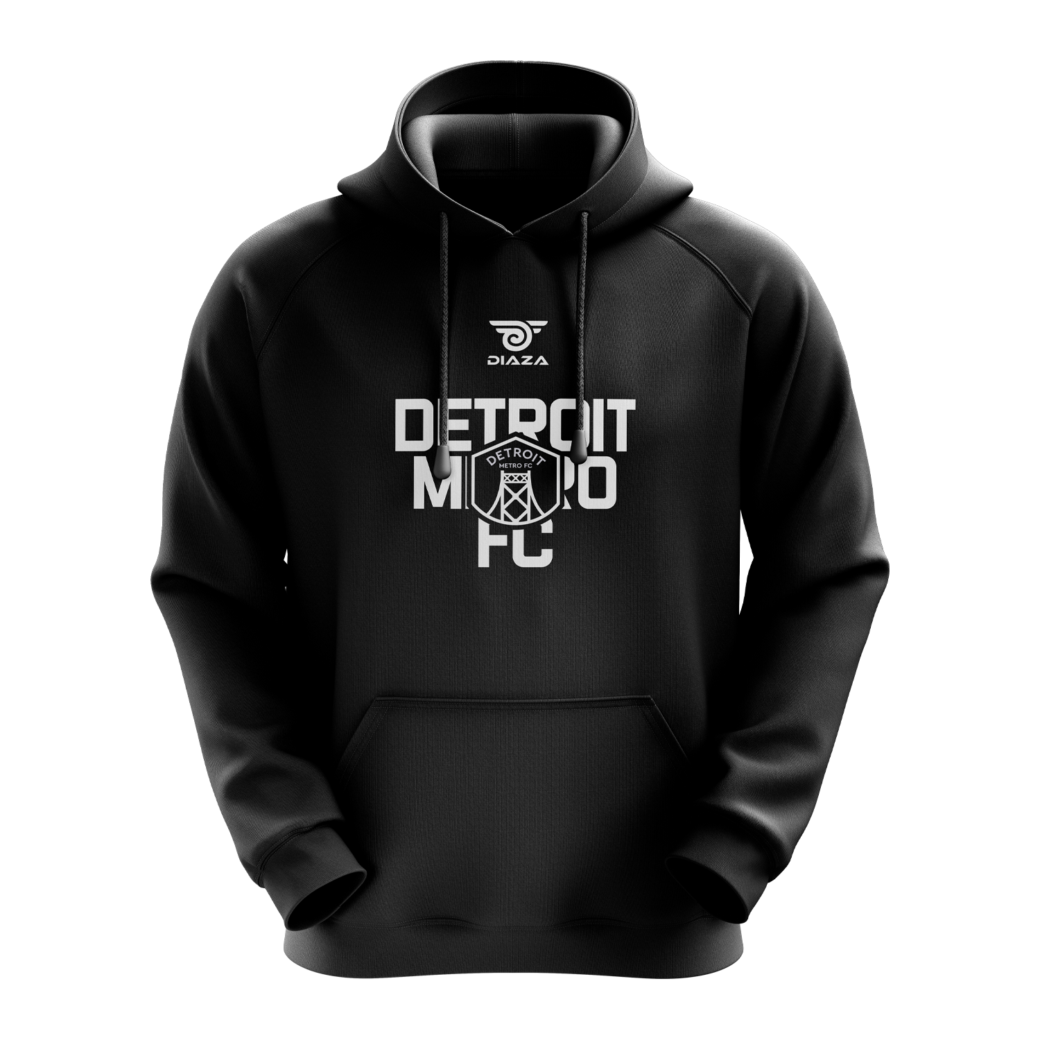Detroit Metro FC Logo Black Hoodie - Men's & Women's Pullover Sweatshirt for Soccer Fans - Perfect for Game Day, Casual Wear & Gifts
