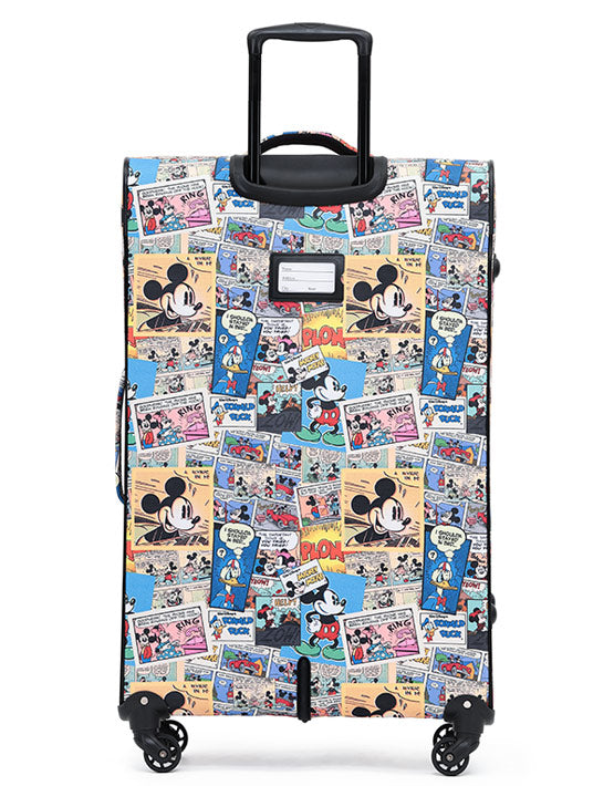 Disney Comic Dis022 28-Inch Large 4-Wheel Soft Suitcase for Travel, Vacation & Business Trips - Lightweight Spinner Luggage with Smooth Rolling Wheels