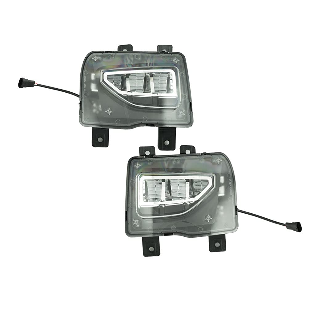 LED Fog Light Assembly Kit for 2016-2018 Chevy Silverado 1500 - Left & Right Side Replacement (Part# 84000613, 84000614, GM2592315, GM2593315) - Durable Weatherproof Fog Lights for Enhanced Night Driving Safety