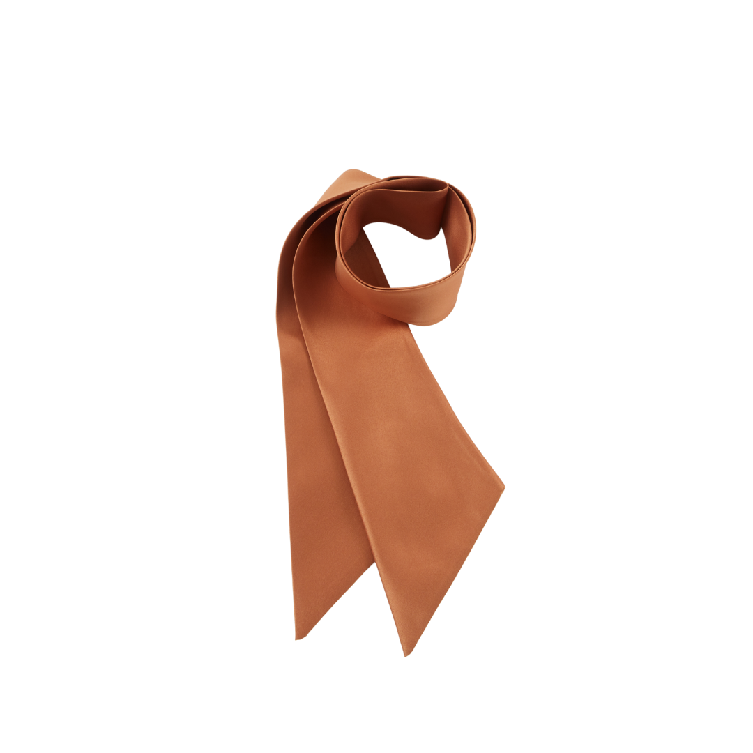 Cassidy Scarf in Bronze Satin - Elegant Womens Fashion Accessory for Fall & Winter Outfits, Office Wear & Special Occasions