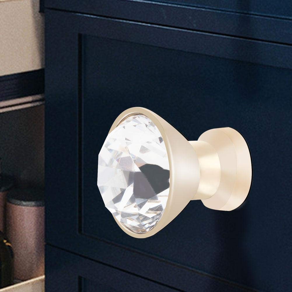 Vintage Crystal Cabinet Knobs - 4Pcs 30mm Single Hole Dresser Pull Handles for Cupboard, KTV Desk, Drawers, Closet & Kitchen (Retro Design, Style #2) - Perfect for Home Renovation & Furniture Upgrade