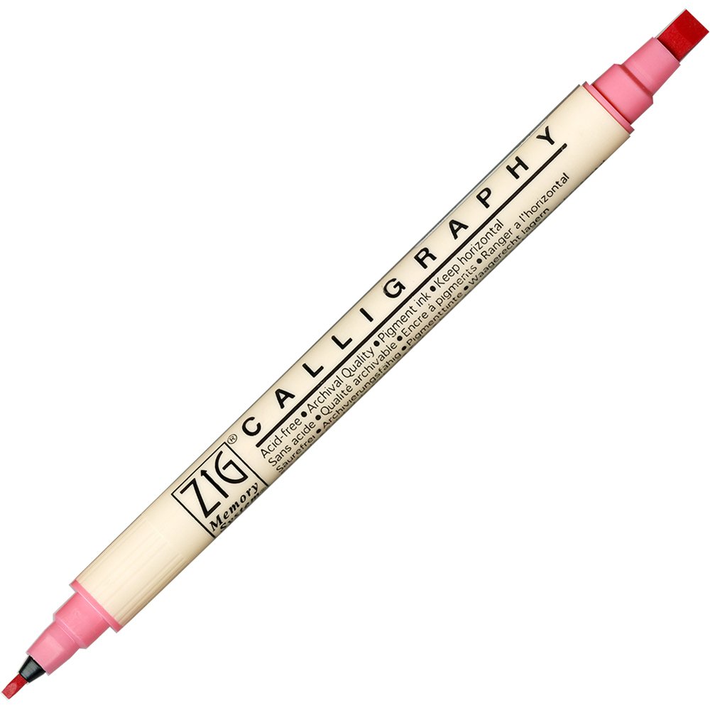 Kuretake MS-3400-021 Calligraphy Brush Pen - Salmon Color for Hand Lettering, Art Drawing & Japanese Calligraphy | Perfect for Beginners & Professionals