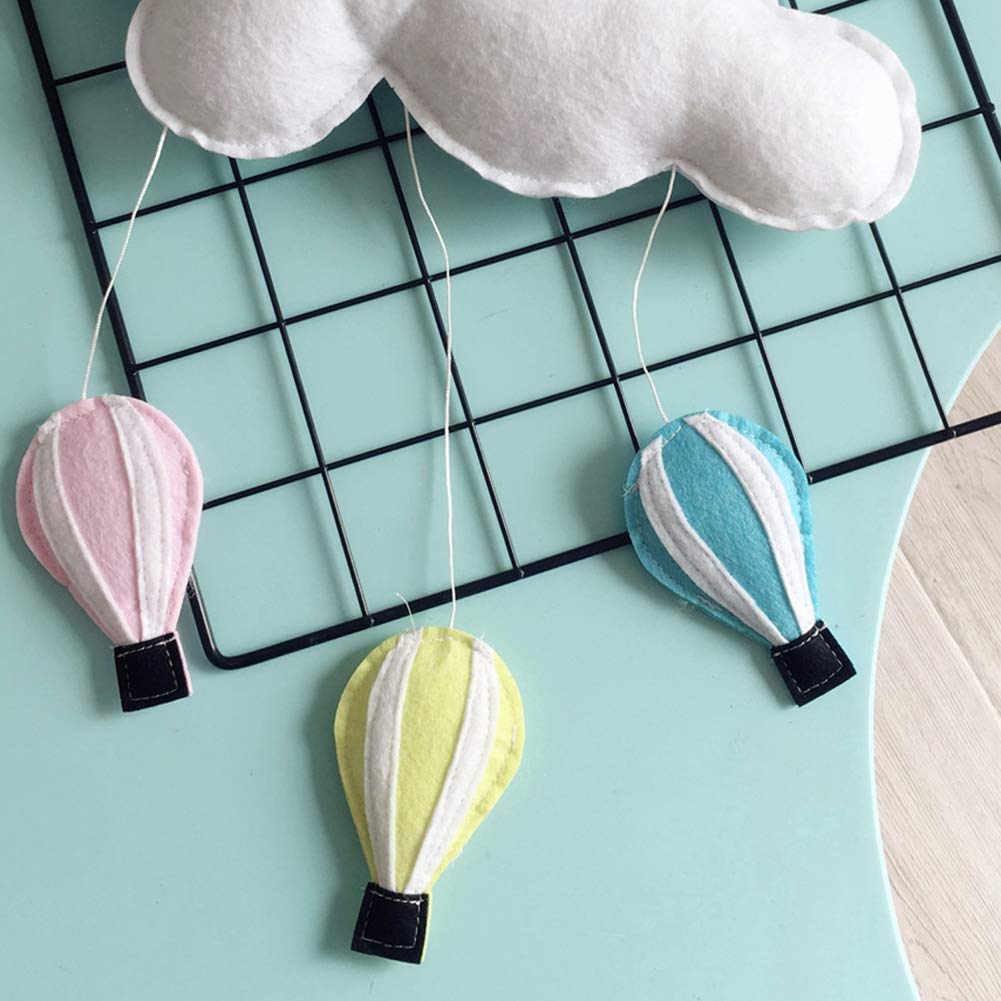 Kids Room Hanging Decor - Cloud & Hot Air Balloon Nursery Mobile for Baby Crib, Bed Canopy & Tent Pendant | Gender Neutral Nursery Decor for Boys & Girls | Perfect for Baby Showers, Birthday Gifts & Room Makeovers