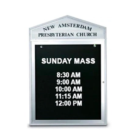 Outdoor Letter Boards with Cathedral Design - Wall Mount & Freestanding Enclosed Message Board (4 Sizes) for Home, Church & Business Signage