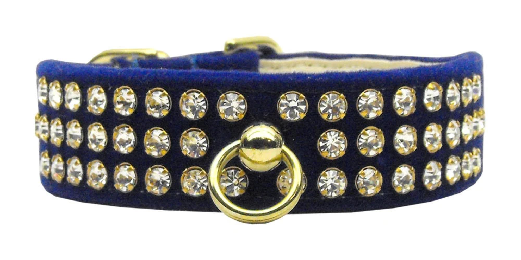 Luxury Crystal Velvet Dog Collar for Small & Medium Dogs - Adjustable Red Pet Collar with Rhinestones for Puppies, Fashionable & Comfortable - Perfect for Daily Walks, Training, and Special Occasions