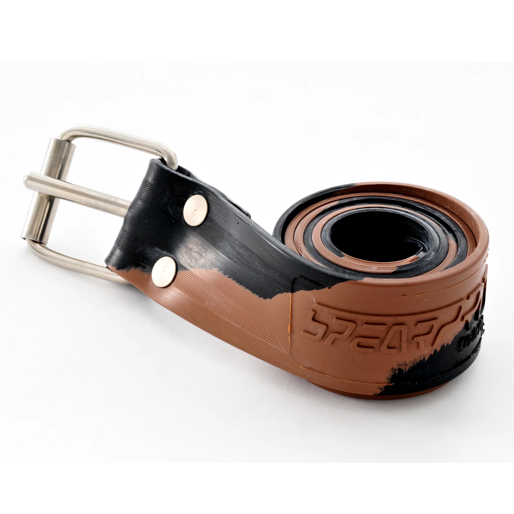 Spear Pro 4mm Marseilles Weight Belt for Scuba Diving - Adjustable Black/Brown Dive Belt for Freediving, Snorkeling & Spearfishing - Perfect for Underwater Sports & Marine Adventures