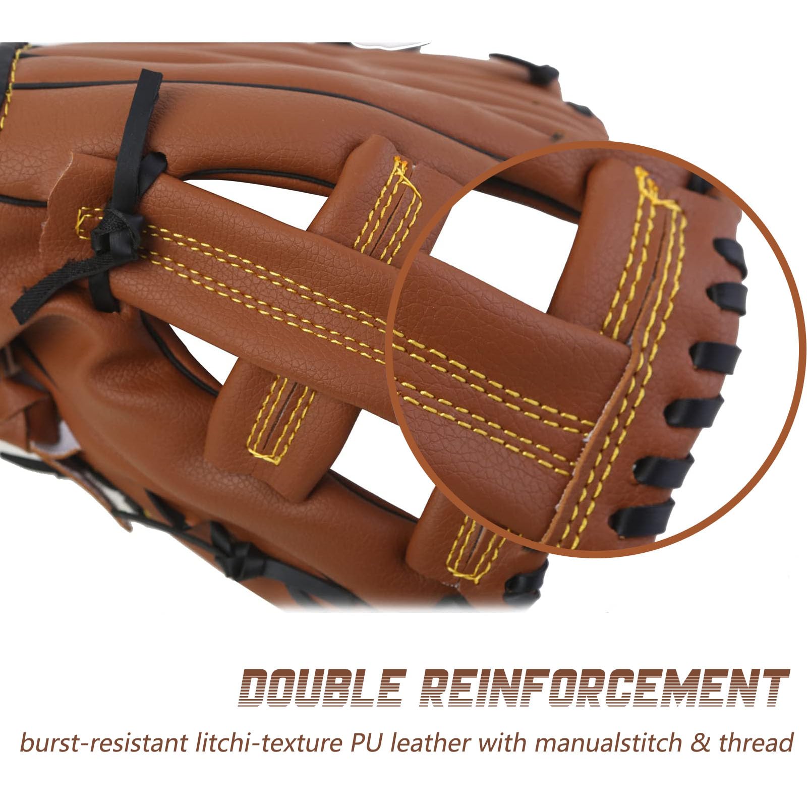 LeapBeast Baseball Gloves for Kids/Youth/Adults - Softball Mitt with Thickened PU Leather, Left Hand Throw - Professional Training & Game Use - Perfect for Fielding, Catching & Practice Sessions