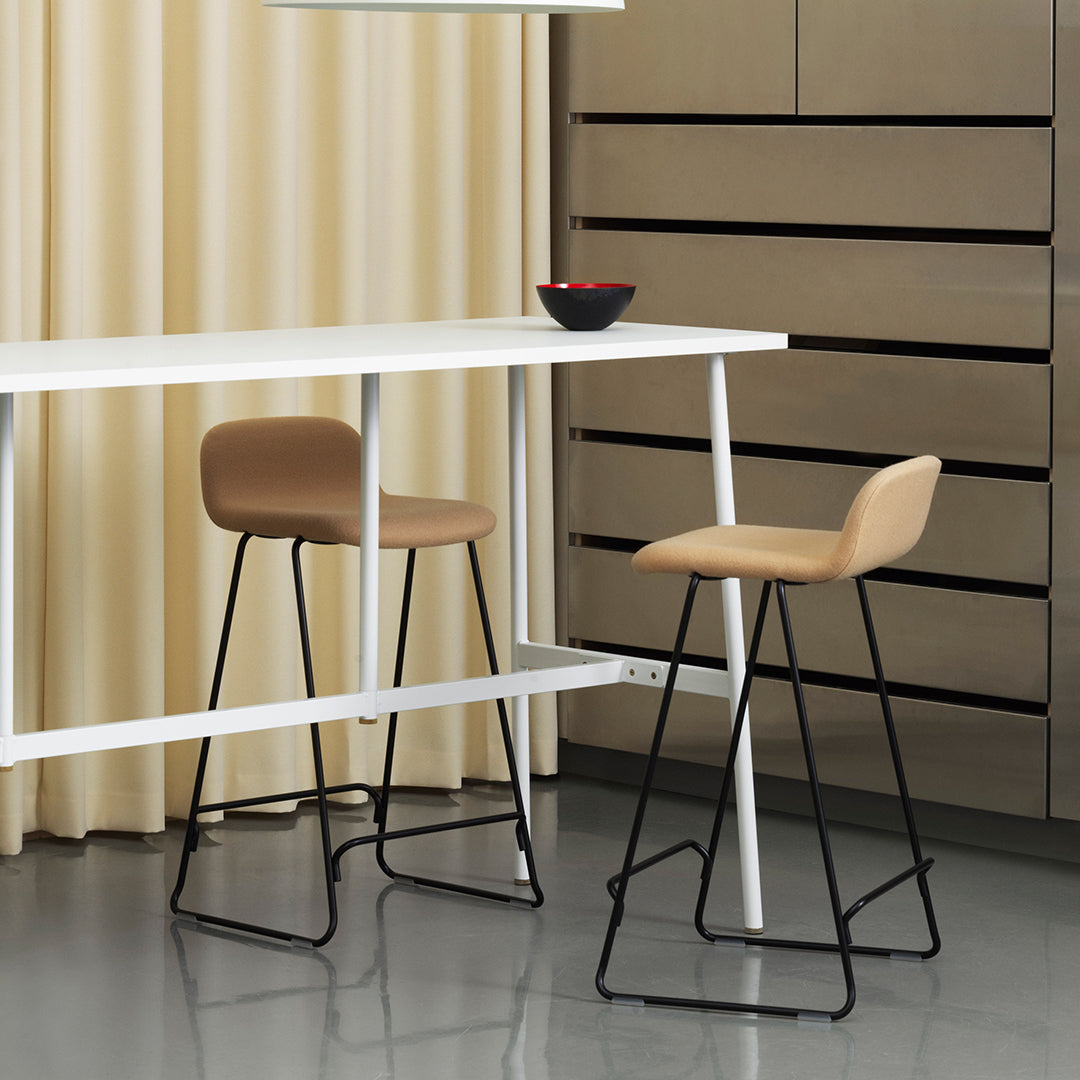 Just Bar Stool with Back - Fully Upholstered Bar Height Stool for Kitchen Island, Breakfast Nook & Home Bar - Comfortable Counter Height Seating